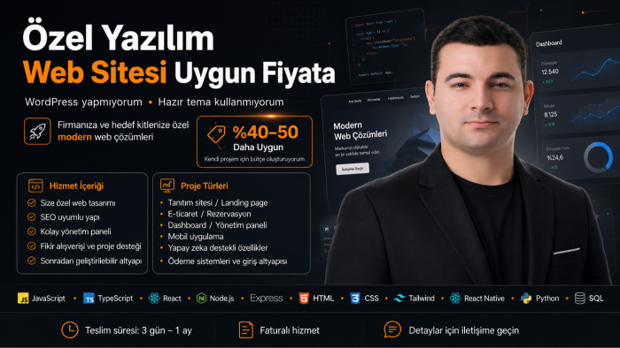 firmanıza özel web sitesi oluşturabilirim