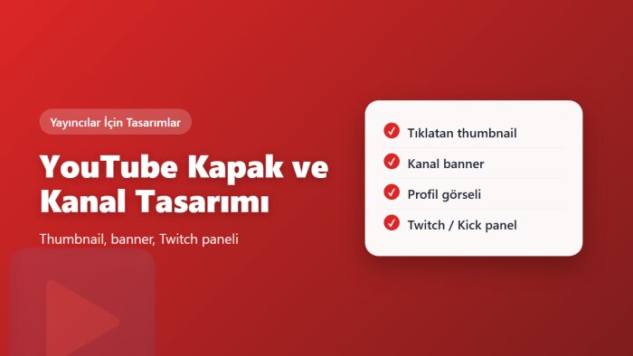 YouTube kapak görseli ve kanal tasarımı yaparım