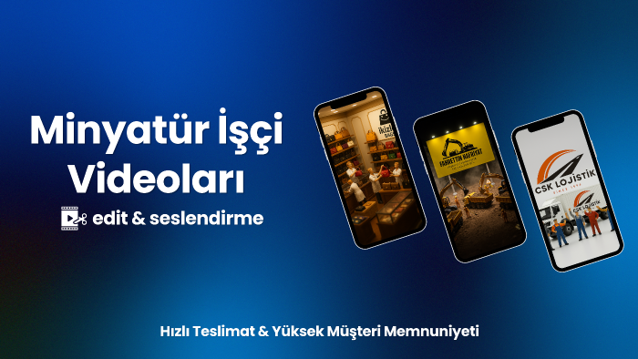 size uygun minyatür karakter işçi videoları oluşturabilirim