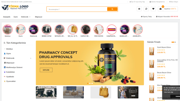 sizin için full e-ticaret pro web sitesi kurabilirim