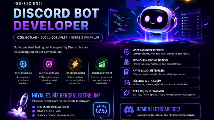 sizin için Discord botu geliştirebilirim