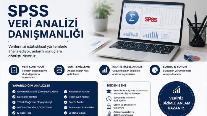 SPSS ile akademik veri analizi yaparım