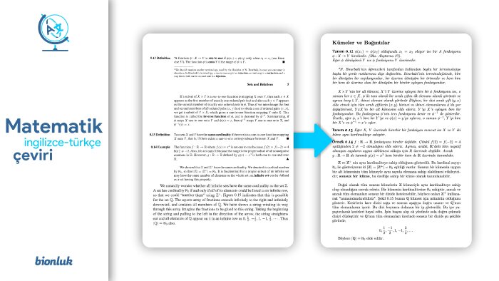 matematik alanındaki akademik metin çevirilerini yaparım