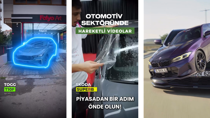 otomotiv sektöründe hareketli ve efektif videolar yaparım