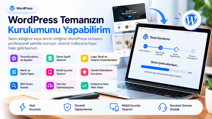 wordpress temanızın kurulumunu yapabilirim
