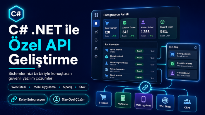 mobil uygulama ve web siteniz için .NET backend API yazarım