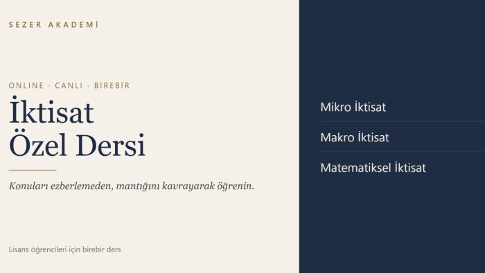 online iktisat özel dersi veririm