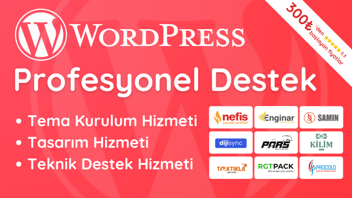 wordpres siteniz için teknik destek veriyorum