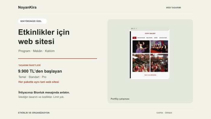 etkinlik ve organizasyon için web sitesi yaparım