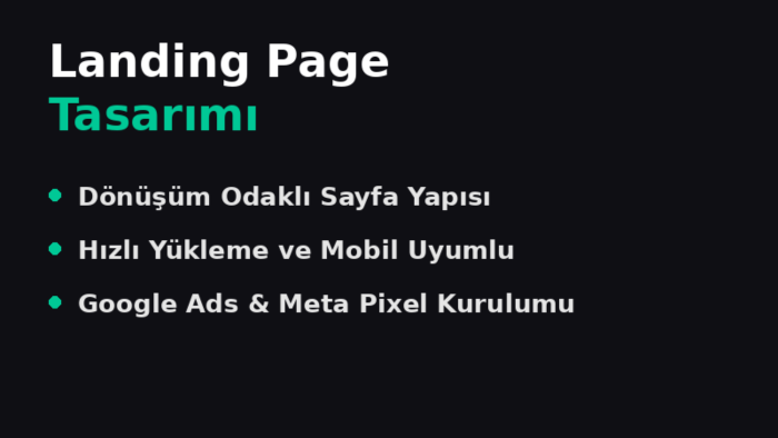dönüşüm odaklı landing page tasarlarım