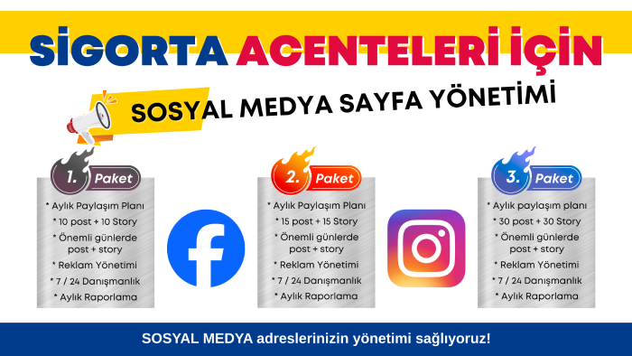 sigorta acentelerinin sosyal medya adreslerini yönetirim