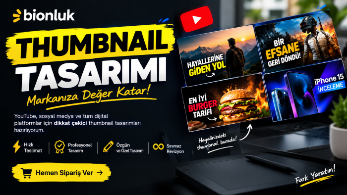 harika thumbnail tasarımları yapabilirim