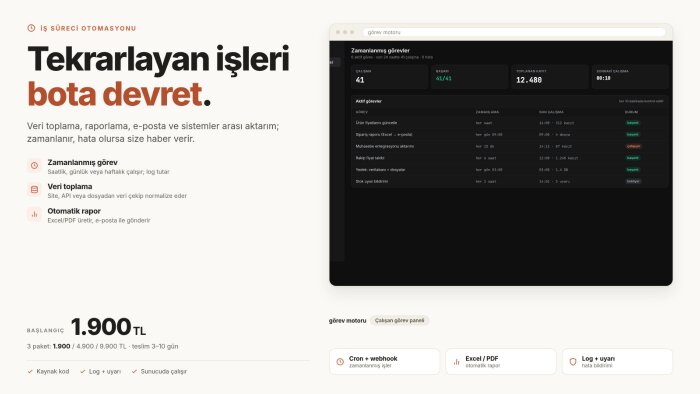 LLM entegrasyonu ve iş otomasyonu kuruyorum