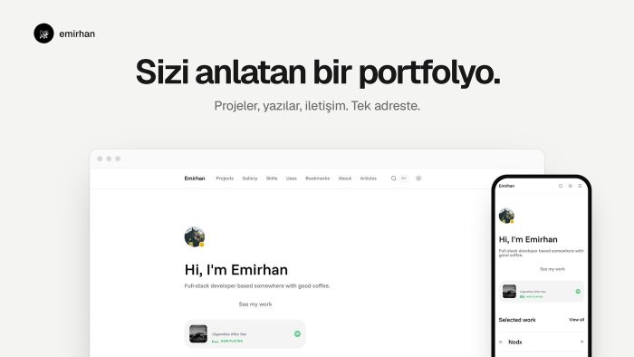 sizi anlatan kişisel portfolyo sitenizi yapıyorum