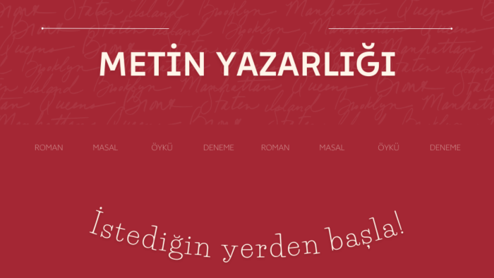 metin yazarlığı yaparım