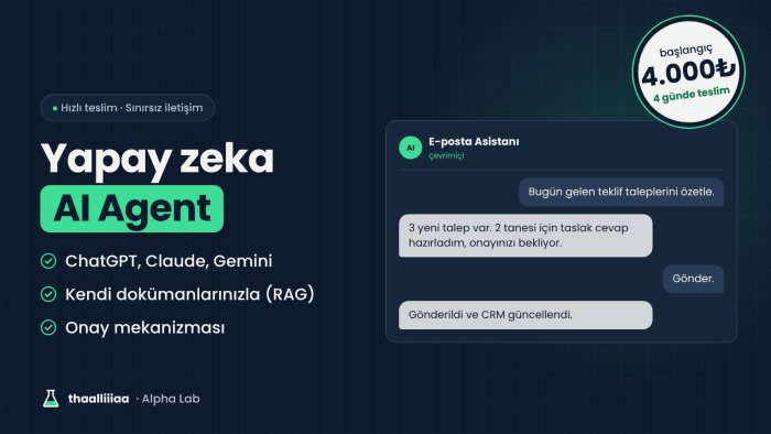n8n ile işinizi yürüten yapay zeka AI Agent kurarım