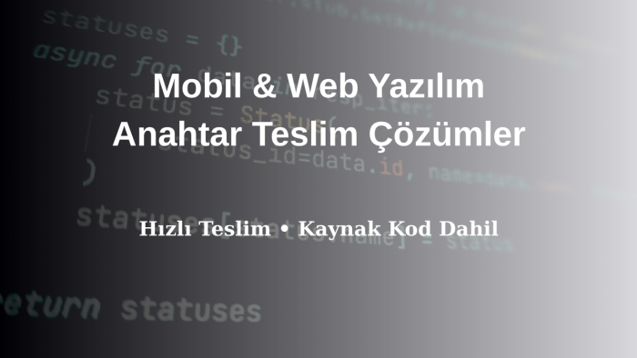 profesyonel mobil uygulamalar ve web siteleri geliştiririm