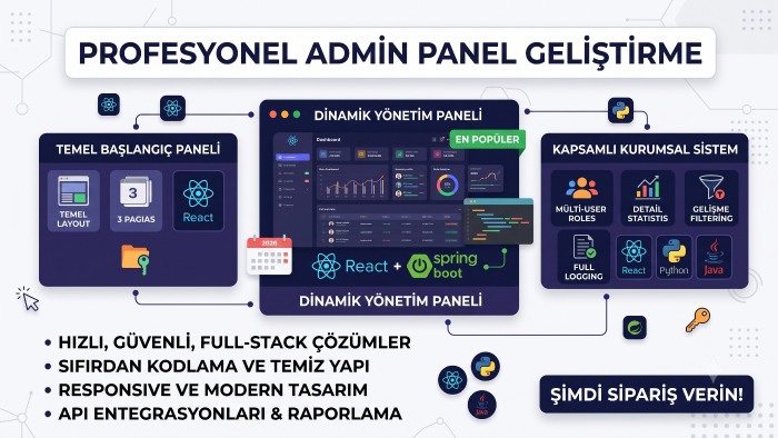web sitelerinize isteğinize göre admin panel yapabilirim