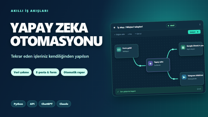 yapay zeka destekli iş otomasyonları ve veri çekme yaparım
