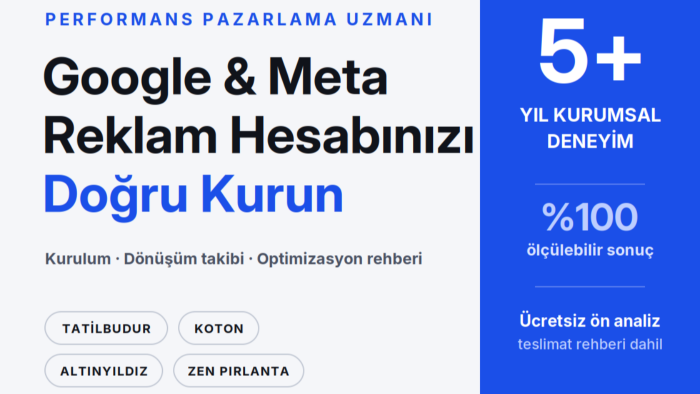  büyük marka deneyimiyle reklamlarınızı yönetirim