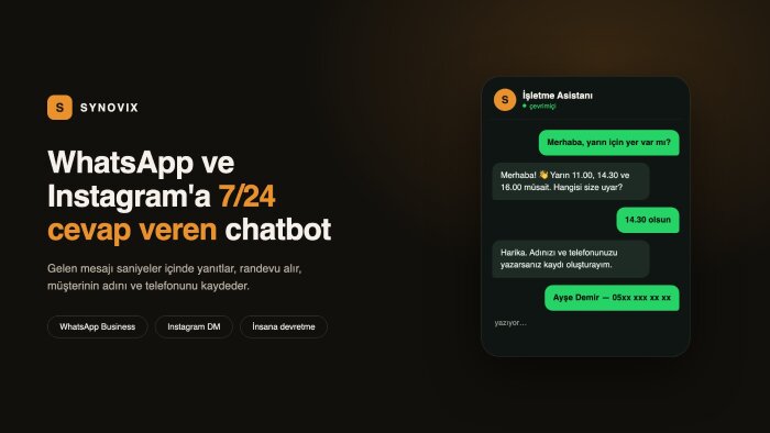 whatsapp ve instagram için yapay zeka chatbot kurarım