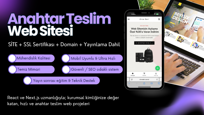 istediğiniz web sitesini anahtar teslim yaparım