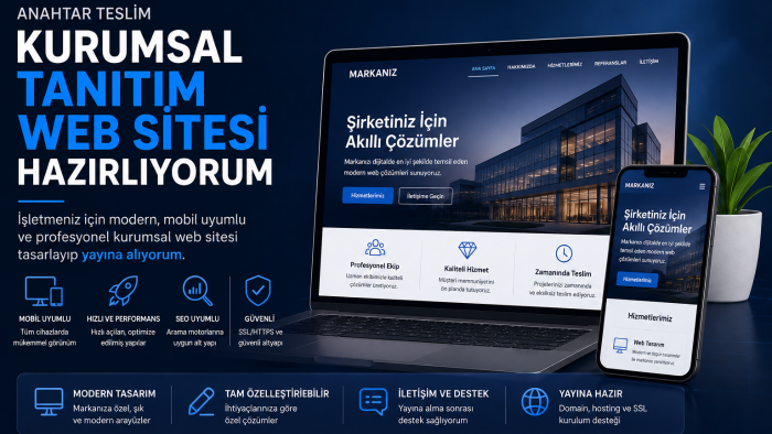 anahtar teslim kurumsal tanıtım web sitesi hazırlayabilirim