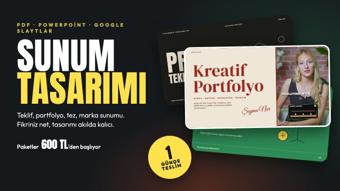 fikrinizi net anlatan profesyonel sunum tasarlarım