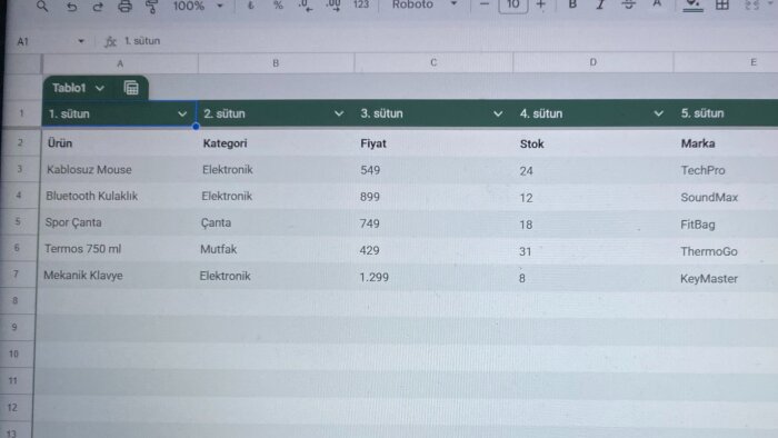 Excel tablolarınızı düzenlerim