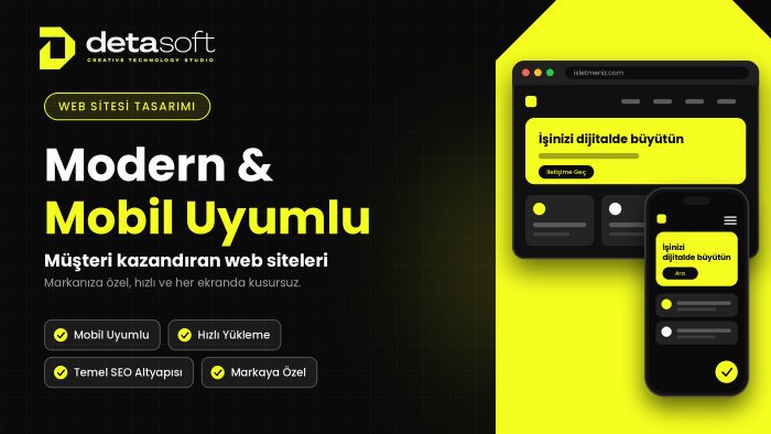 mobil uyumlu ve satış odaklı modern web sitesi tasarlarım