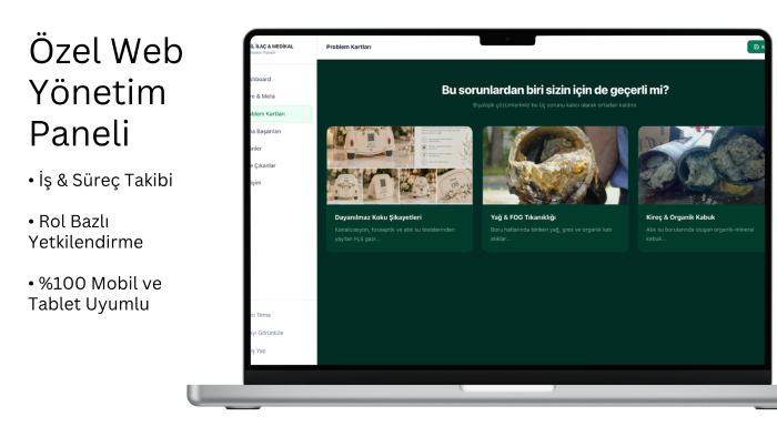 işletmenize özel web yönetim paneli hazırlayabilirim