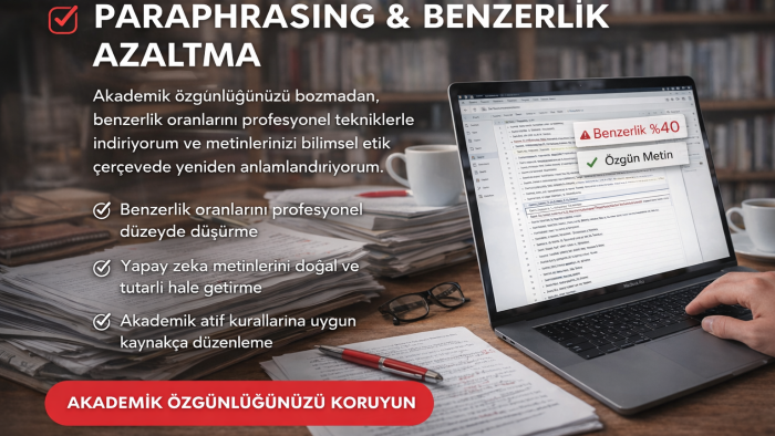 çalışmanızın benzerlik oranının düşürülmesini yapabilirim