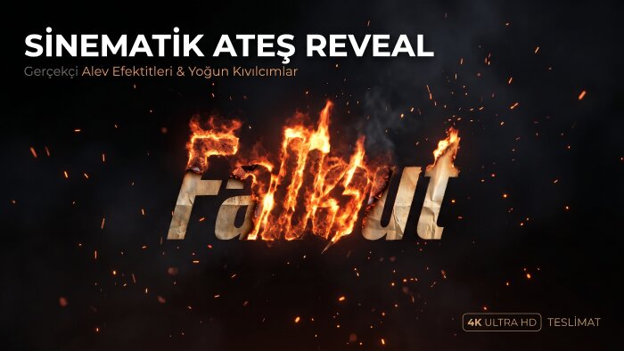 gerçekçi alev efektli sinematik intro yaparım