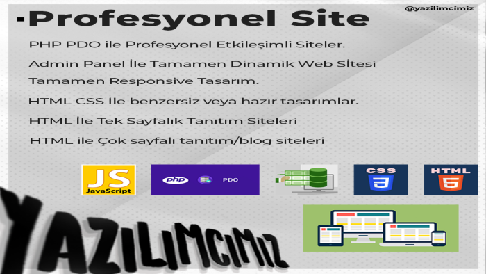 php ile isteğinize uygun internet sitesini kodlayabilirim