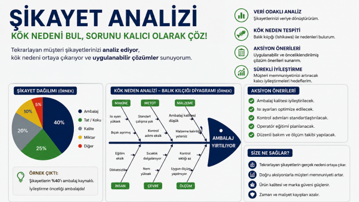 şikayet analizi yapıp sorunlarınızı çözmenizi sağlıyorum