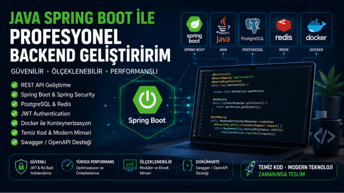 Java Spring Boot ile backend geliştiririm
