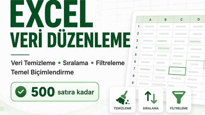  Excel verilerinizi düzenler ve temizlerim