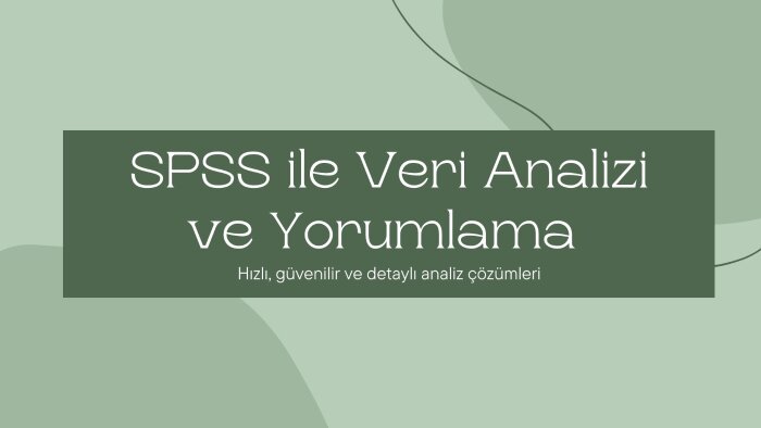 SPSS ile veriyi analiz ediyor ve yorumluyorum