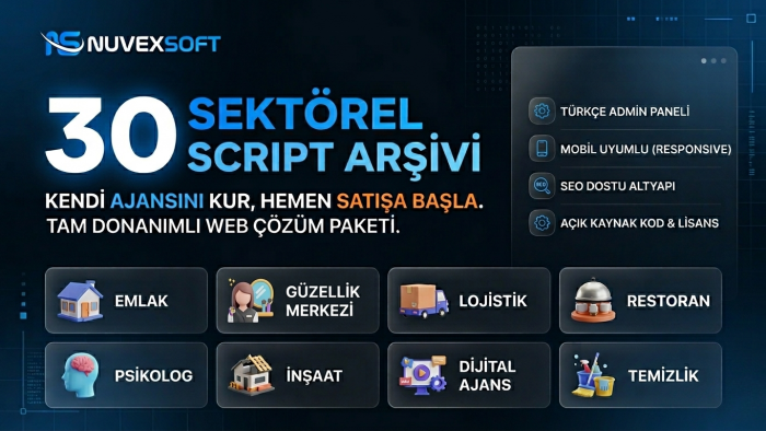 30 sektörel scriptle kendi ajansınızı kurmanızı sağlarım