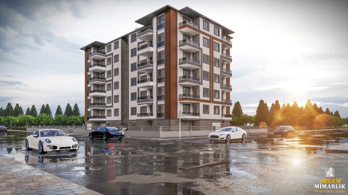 bina 3d cephe tasarımı ve render yapıyorum