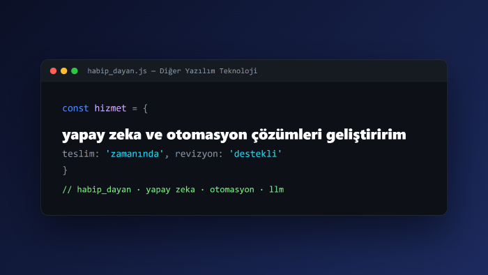 yapay zeka ve otomasyon çözümleri geliştiririm