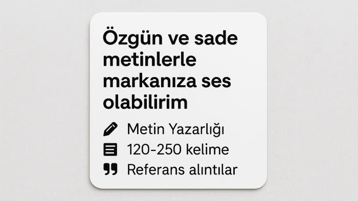 metin yazarlığı yaparım