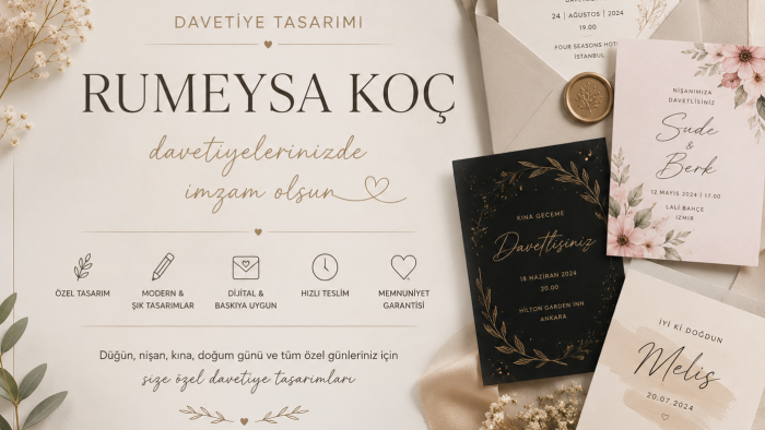 size özel modern ve şık davetiyeler tasarlayacağım