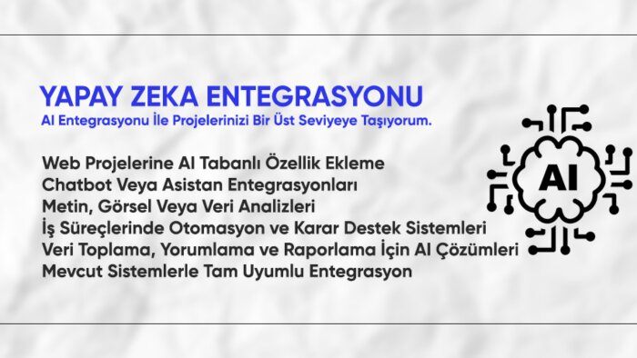 web sitenize veya projenize yapay zeka entegre ederim