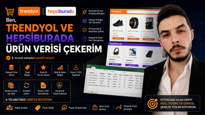 Trendyol ve Hepsiburada'dan otomatik ürün verisi çekerim