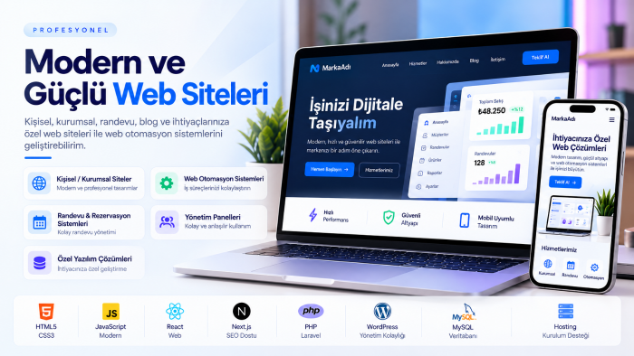 her türlü web sitesini yapabilirim