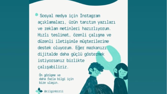 metin yazarlığı yaparım