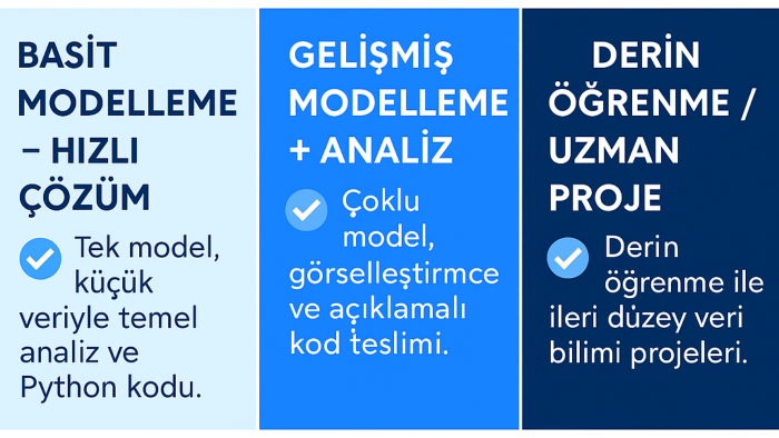 machine learning ve deep learning projelerinizi yapabilirim