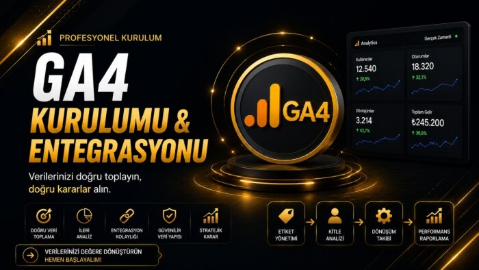 ga4 kurulumu ve entegrasyonu yaparım