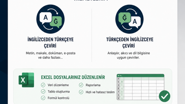 her türlü İngilizce metin çevirmesi yapabilirim